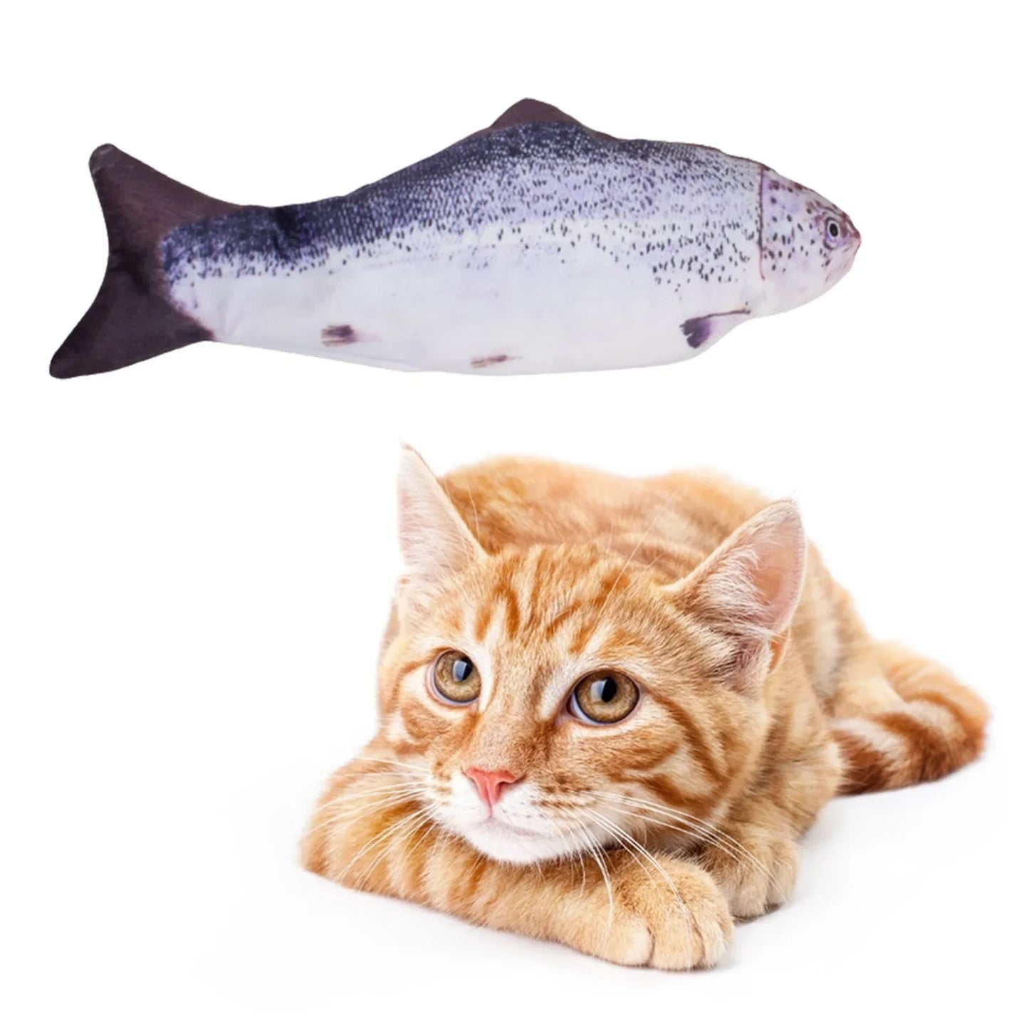 Interactive USB Fish Cat Toy Chew Bite Floppy Realistic Pet