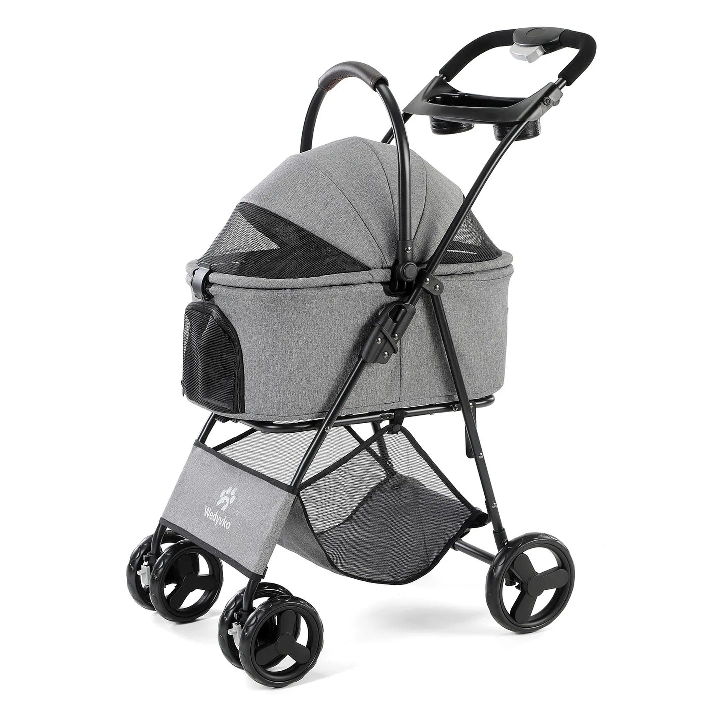 Three-In-One Pet Stroller With Removable Carrier For Small Pets
