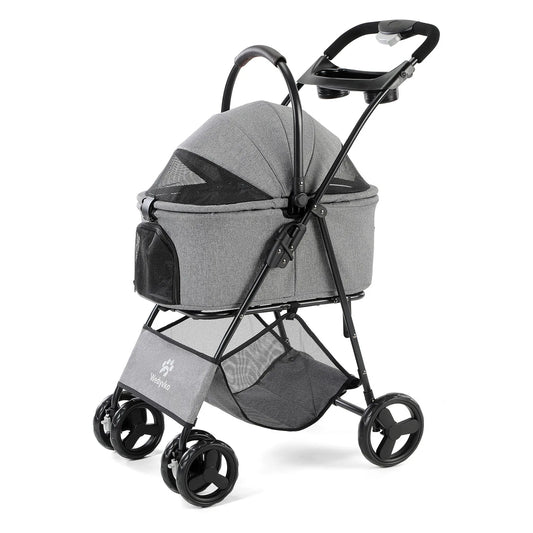 Three-In-One Pet Stroller With Removable Carrier For Small Pets