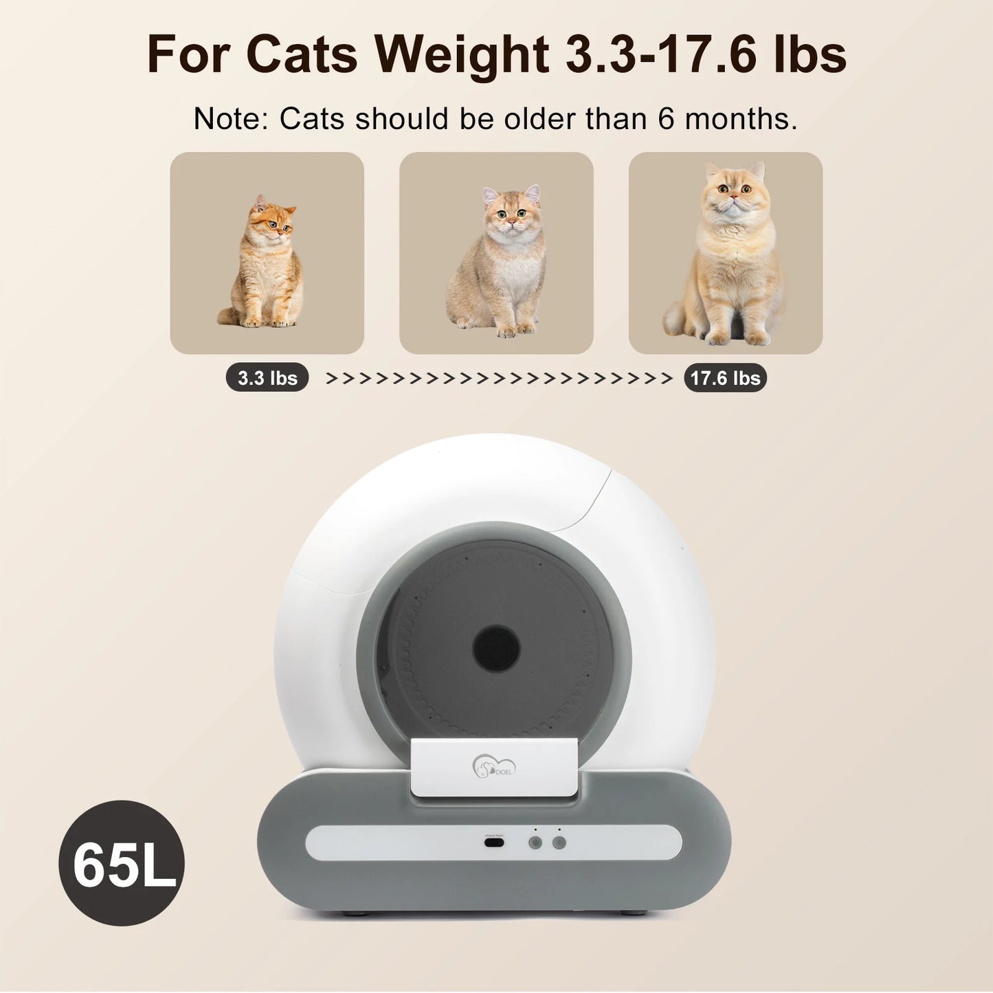 DOEL Self Cleaning Cat Litter Box App Control 2 4G WiFi