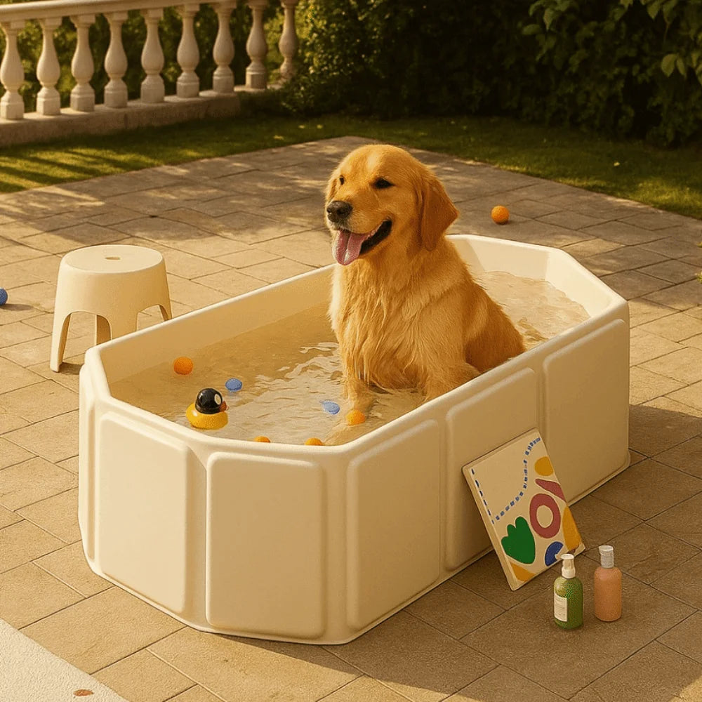 Portable Folding Dog Bath Tub With Drainage Holes PVC