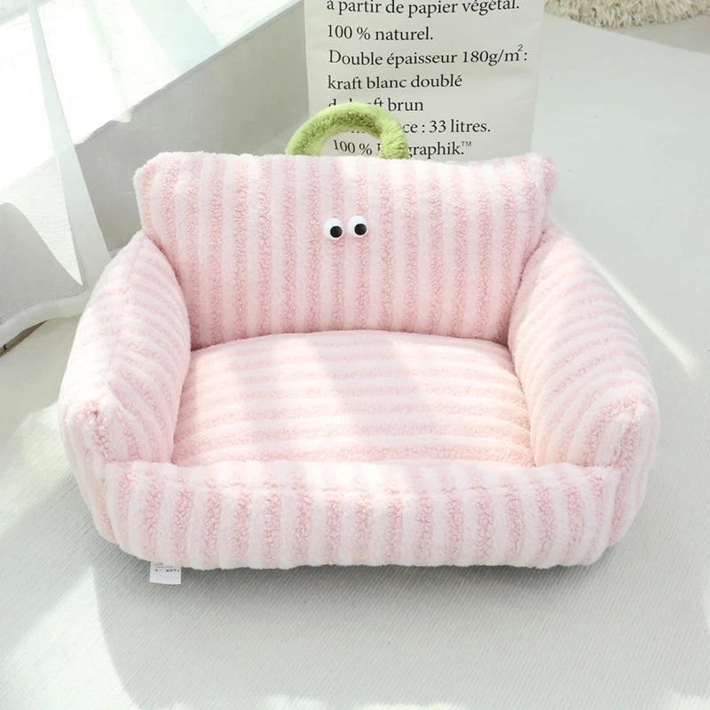 Linen Winter Warm Pet Bed Sofa For Small Dogs Cats
