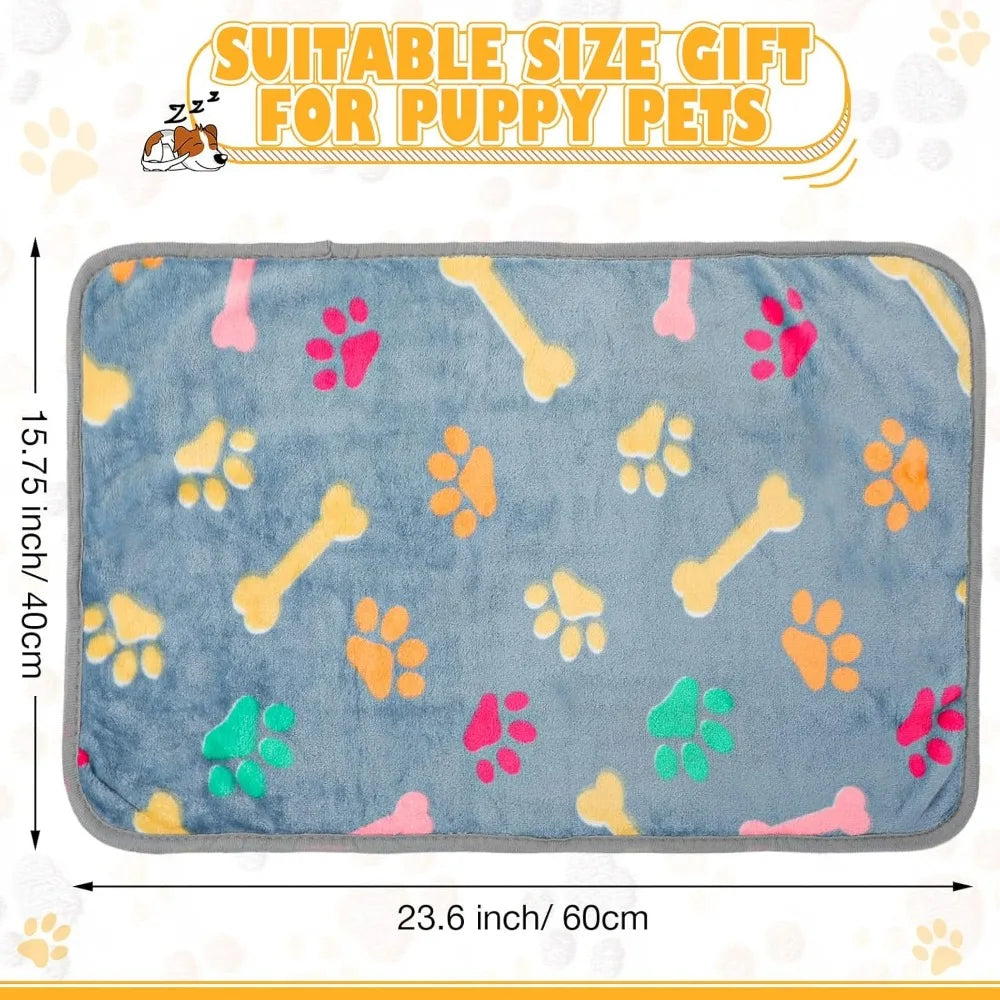 Cozy Fleece Pet Blanket Set For Puppies And Small Dogs