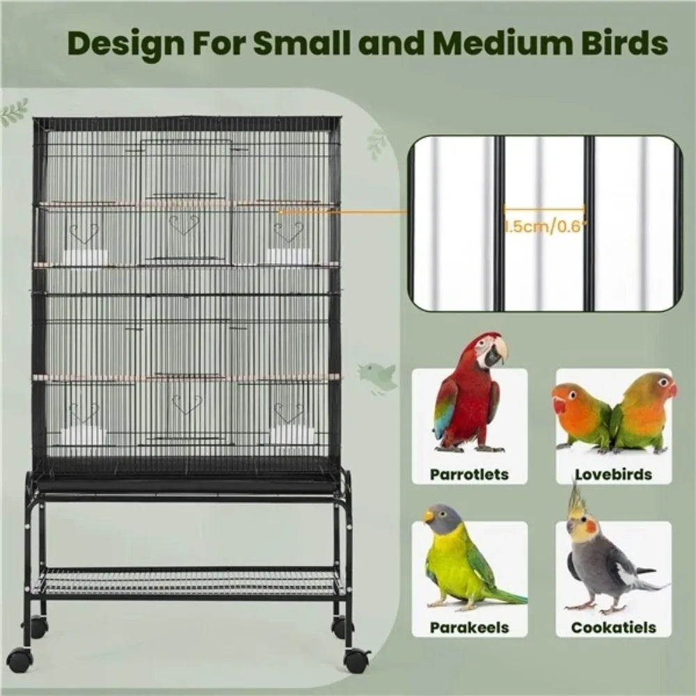 Guangdong Bird Cage With Rolling Stand For Budgies Parrots