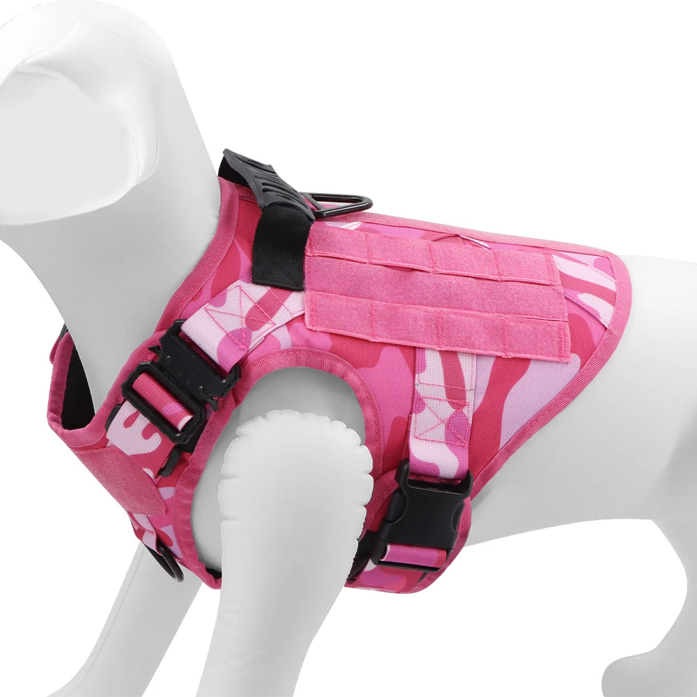PETRAVEL Camouflage Dog Harness Adjustable Leash Training Vest German Shepherd