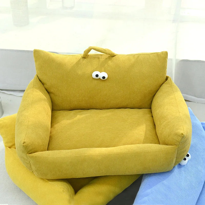 Linen Winter Warm Pet Bed Sofa For Small Dogs Cats