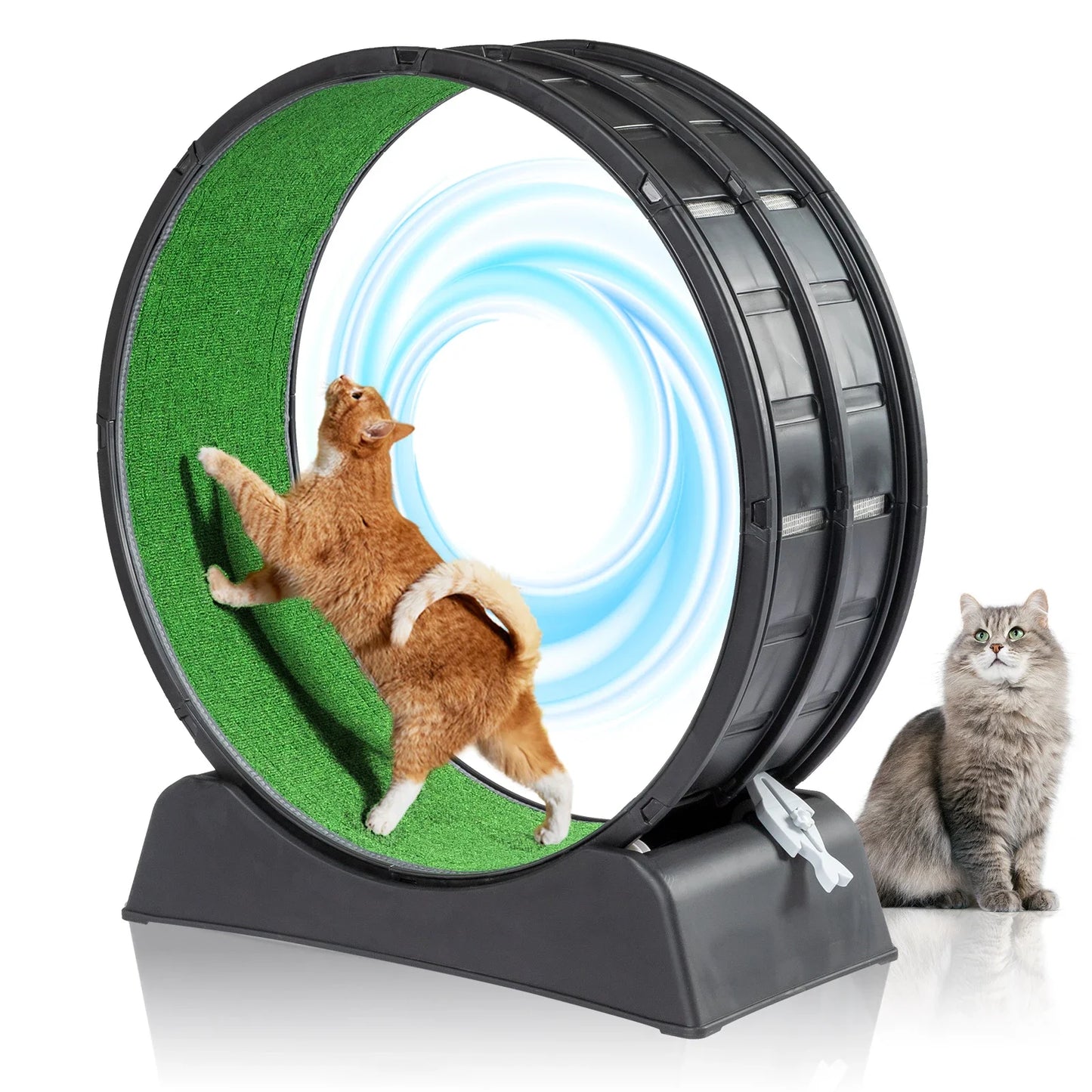Indoor Cat Exercise Wheel Treadmill With Carpeted Runway
