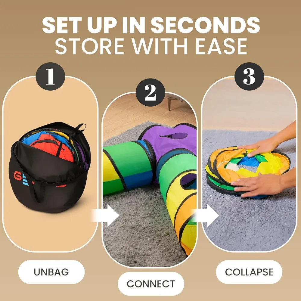 Genius Cat Tunnels Indoor Five Way Tube System Hanging Toys