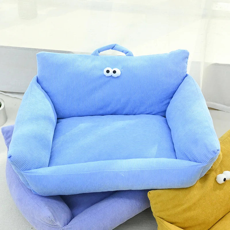 Linen Winter Warm Pet Bed Sofa For Small Dogs Cats