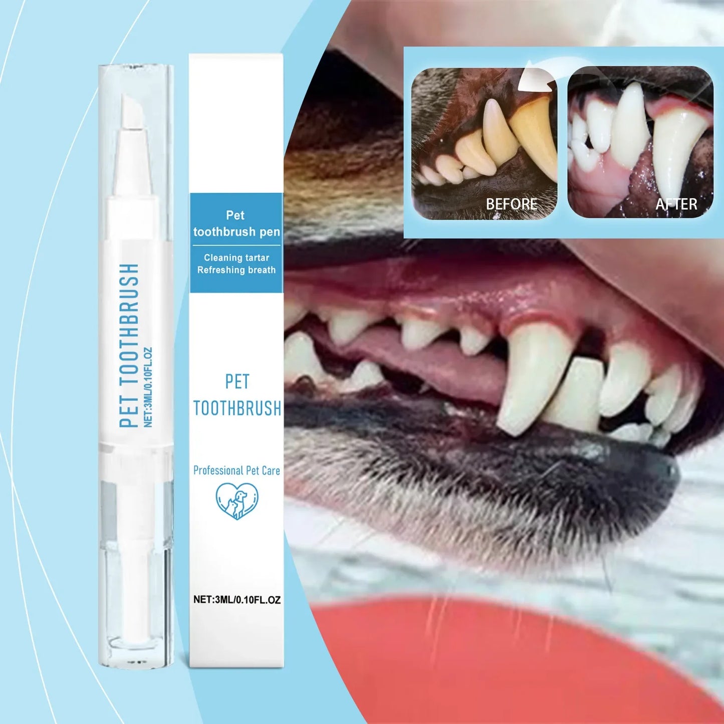 Pet Toothbrush Pen All In One Teeth Cleaning For Pets