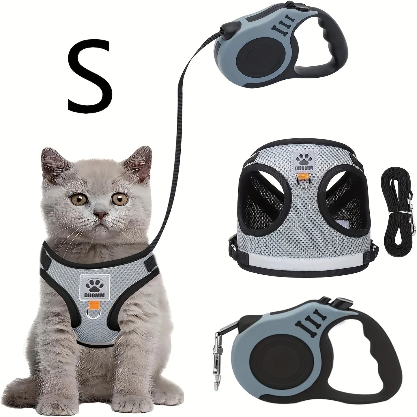 Pets Collar, Harness, Cats Pet Products Kitten Accessories Goods Kittens Harness Leash Things Breast-band Supplies For Cat Home