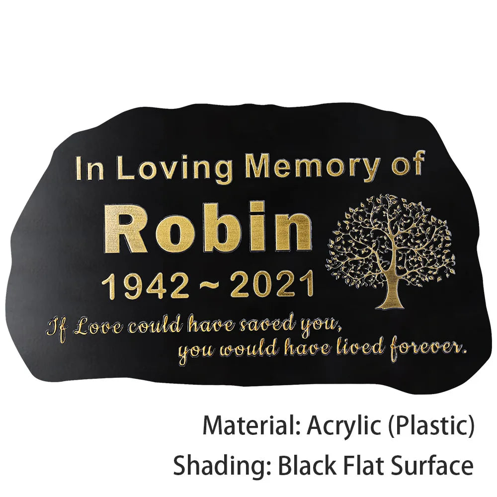 BILEEDA Personalized Memorial Plaque Engraved for Loved Ones Grave Marker