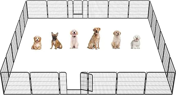 MKDKH Dog Outdoor Playpen 24 Panel Portable Pet Fence