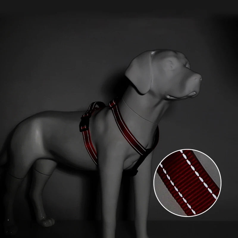 MeowVista Reflective H-Shaped Dog Harness Nylon Chest Strap