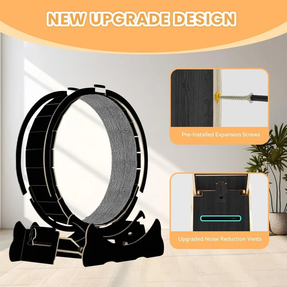 Homegroove Indoor Cat Wheel Treadmill With Carpeted Runway