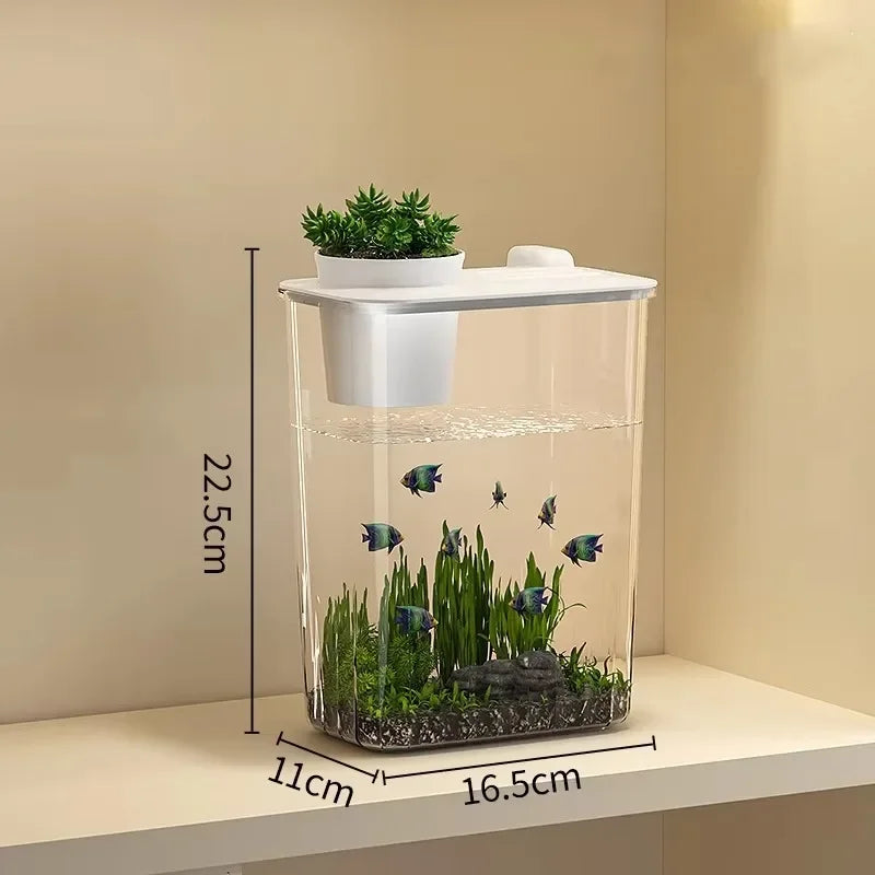 Feature Betta Desktop Aquarium Glass Clear Acrylic Tank