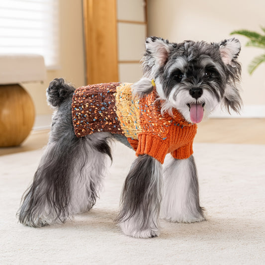 Cozy Knit Dog Sweater Small To Medium Dogs With Collar